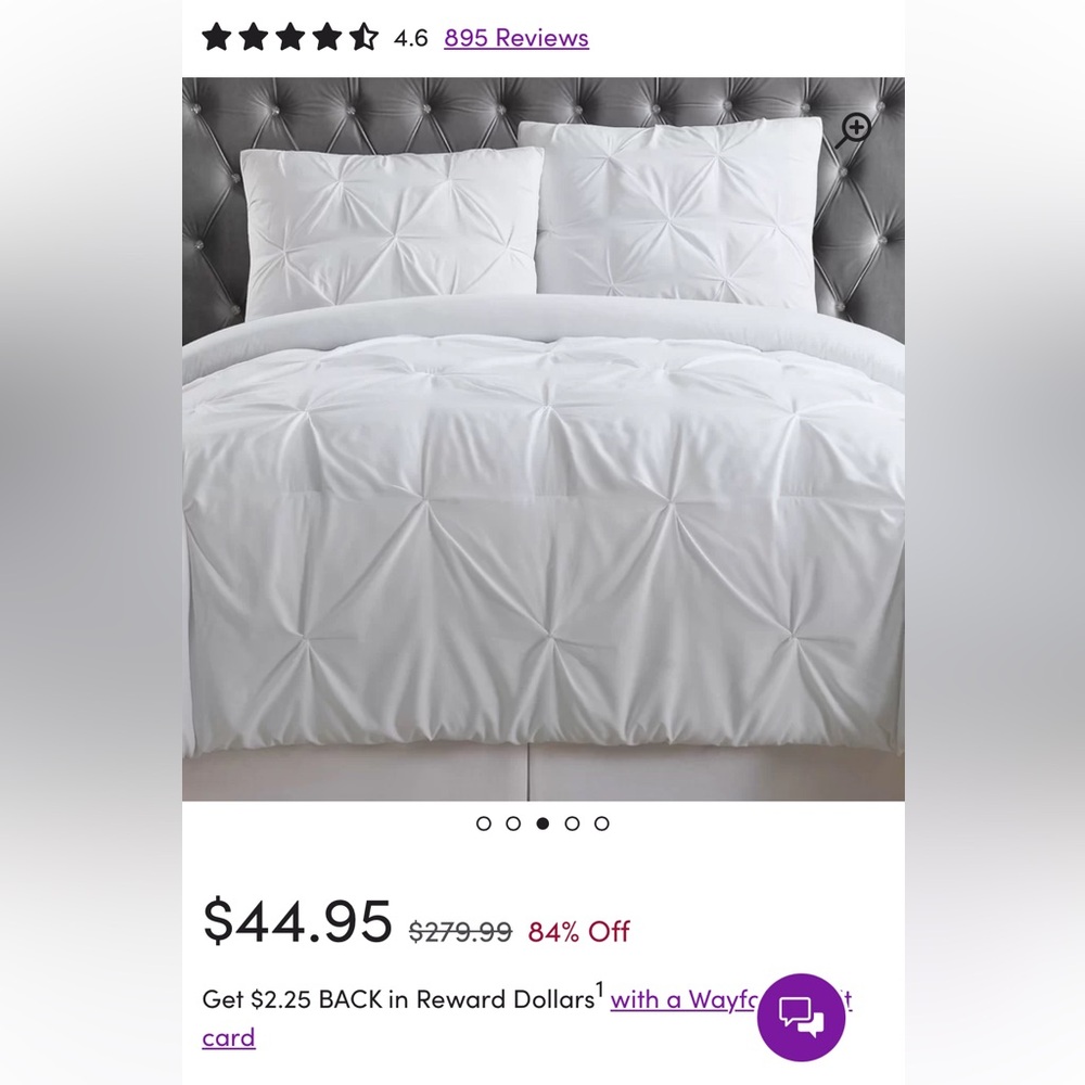 Wayfair Truly Soft Solid Modern & Contemporary Comforter Set- BRAND NEW.